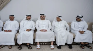 مكتوم بن محمد في دبي.. تقديم واجب العزاء في وفاة عمر أحمد البلوشي